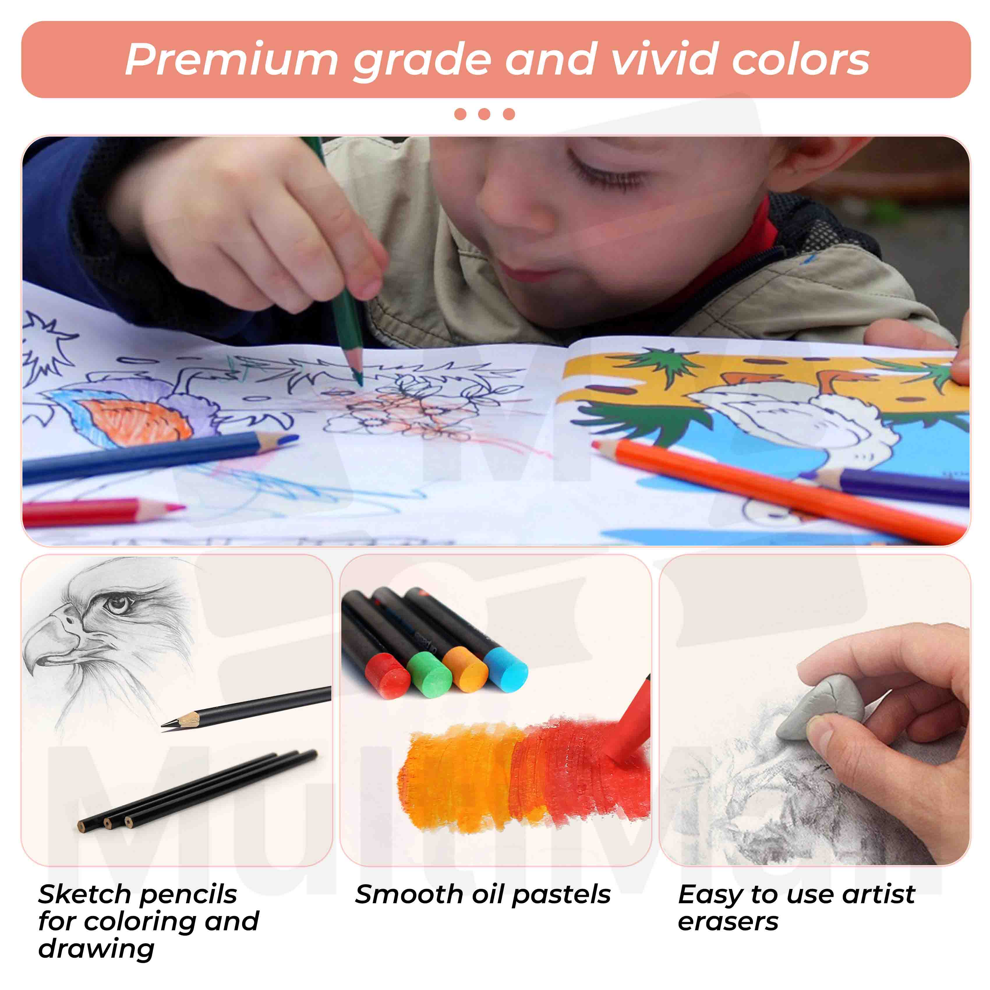 Kid Drawing Art Set Painting Colour Pencil Kids Art Set Children Color  Pencils Toddler Water Colour Crayon Markers Scissors Rubber Eraser Clips  Brush Palette Stapler Sharpencer Glue Ruler Pencil 288 pcs